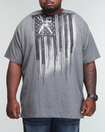 Men Flag Drip Shirt (B&T) Charcoal 3X