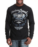 Men L/S Eagle Tee Black Large