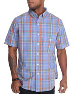 Men Sapelo S/S Plaid Shirt Light Blue X-Large