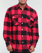Men Extra Heavyweight Flannel Shirt Red Medium