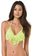 L Space Audrey Straight Fringe Bikini Top Swimwear