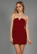 Peachskin Bombshell Dress in Cranberry