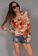 Banquet Long Sleeve Blouse in Hawaii