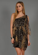 Kelley One Shoulder Tie Dress in Leopard