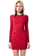 Tara Pleated Dress in Red