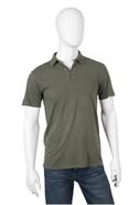 short sleeve pigment wash polo in army