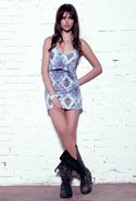 Charmer Dress in Light Blue/Purple Multi