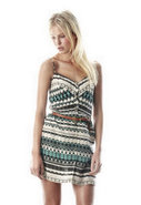 Kara Dress in Teal Boho Print