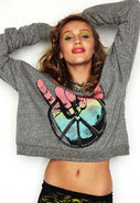 Hang Loose Crop Sweatshirt in Heather Grey