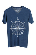 Rebel Yell Compass Vneck Tee in Royal
