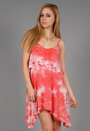 O So Glam Dress in Peach Tie Dye