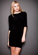 Jersey Mini Dress with Belt in Black