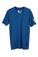 Rebel Yell V Neck Pocket Tee in Royal