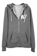 Rebel Yell Fleece Zip Hoodie in Heather Grey
