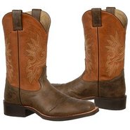 11 inch Wide Square Toe Boots (Chocolate/Orange) -