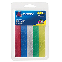 (R) Foil Stars, Assorted Colors, 1/2in. Diameter, 