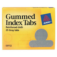 (R) Gummed Index Tabs, Round, Gray Cloth, Box Of 2