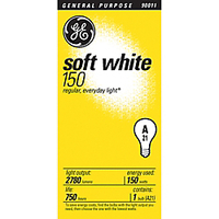 Soft White Specialty Bulb, 150 Watts