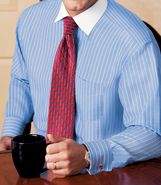 Traveler Broadcloth Stripe Spread Collar,French Cu