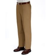 Wrinkle-Resistant Cotton Twill Plain Front Pants- 