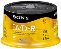 16X DVD-R Recordable DVD Media 50 Pack Spindle - 5