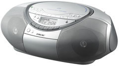 CD Radio Cassette Recorder Boombox - Silver - CFD-