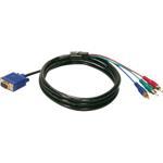 CC226106 6ft RGB HD15 Male to 3 RCA Male Component