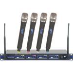 Professional 4 Channel UHF Wireless Microphone Sys
