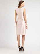 Lace-Trimmed Twill Dress