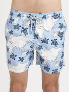 Turtle Map Swim Trunks