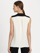 Bi-Color Silk Blouse