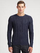 Cashmere & Silk Cable-Knit Sweater