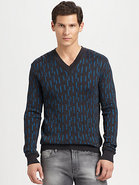 Jacquard V-Neck Sweater