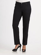 Stretch Denim Straight Leg Jeans