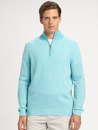 Birdseye Half-Zip Cashmere Sweater