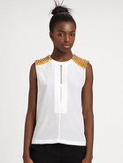 Embellished Silk Blouse