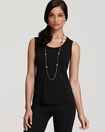 ' Sleeveless Silk Jersey Tank
