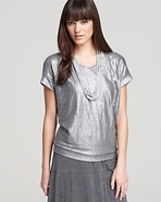 Metallic Dolman Wedge Top