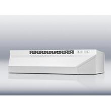 20 inch wide ductless range hood in white finish