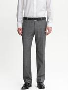 Tailored Slim Charcoal Plaid Wool Trouser