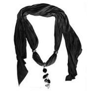 Scarves w/ Heart Charm jo-576-black