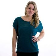 Extended Shoulder Boat Neck Lurex Top 070215