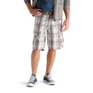 Men Belted Wyoming Short - Mushroom Drake Plaid 21