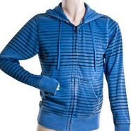 Men Series Zip Burn Out Fleece Striped Hoodies m66