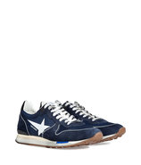 Navy/White Leather/Nylon Running Sneakers