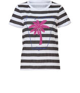 Hat/White Striped Palm Tree Boxy Top