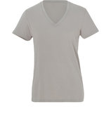 Warm Grey Cotton V-Neck T-Shirt