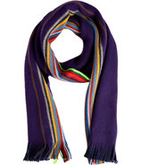 Green/Purple Multicolor Striped Wool Scarf
