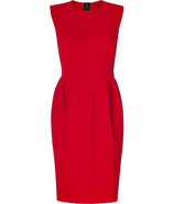 Ruby Red Double Wool-Crepe Pemberton Dress