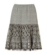 Black Printed Silk Skirt